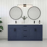 Tesoro 60" Double Sink Shaker Bathroom Vanity With Quartz Countertop (Solid Wood)