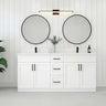 Tesoro 60" Double Sink Shaker Bathroom Vanity With Quartz Countertop (Solid Wood)
