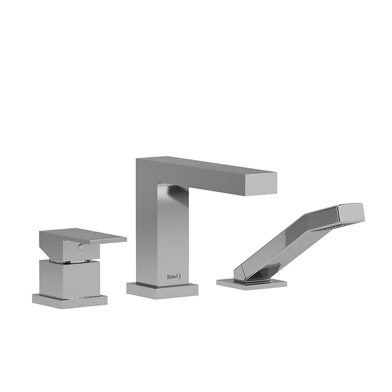 Riobel Kubik 3-Piece Deck-Mount Tub Filler with Hand Shower