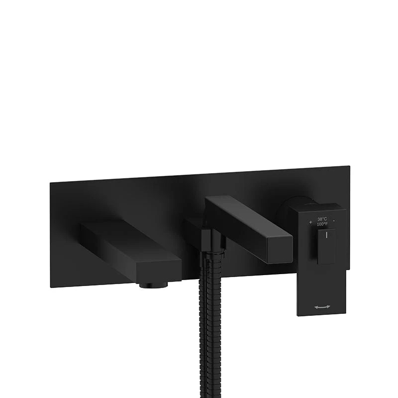 Riobel Kubik Wall-Mount Tub Filler with Hand Shower