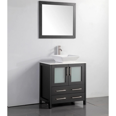 Vanity Art - Bristol 30" Single Vessel Sink Bathroom Vanity Set with Sink and Mirror