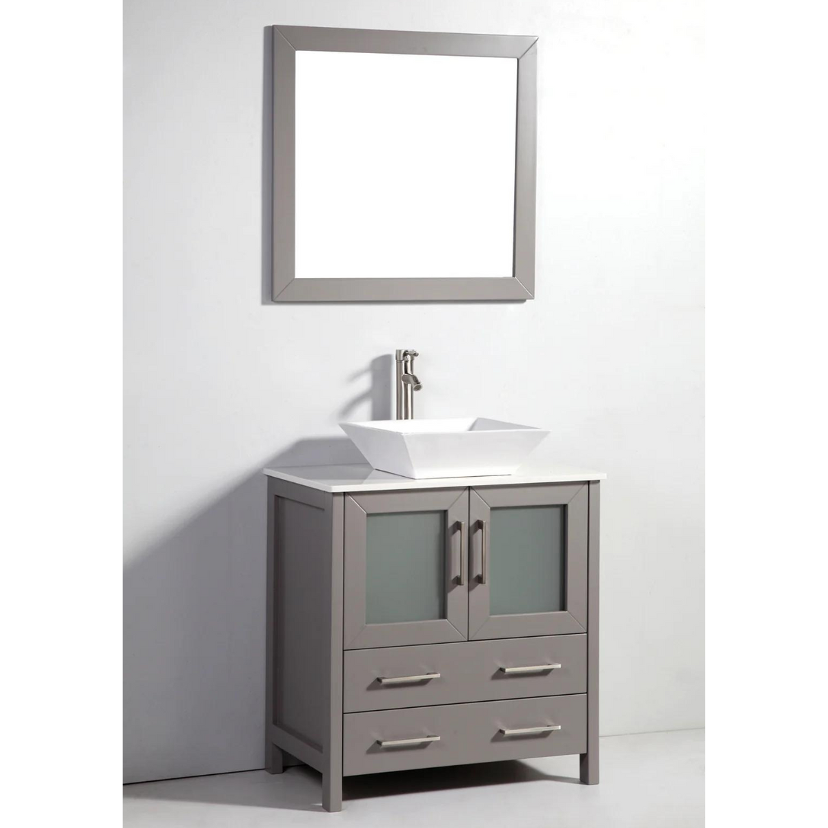Vanity Art - Bristol 30" Single Vessel Sink Bathroom Vanity Set with Sink and Mirror
