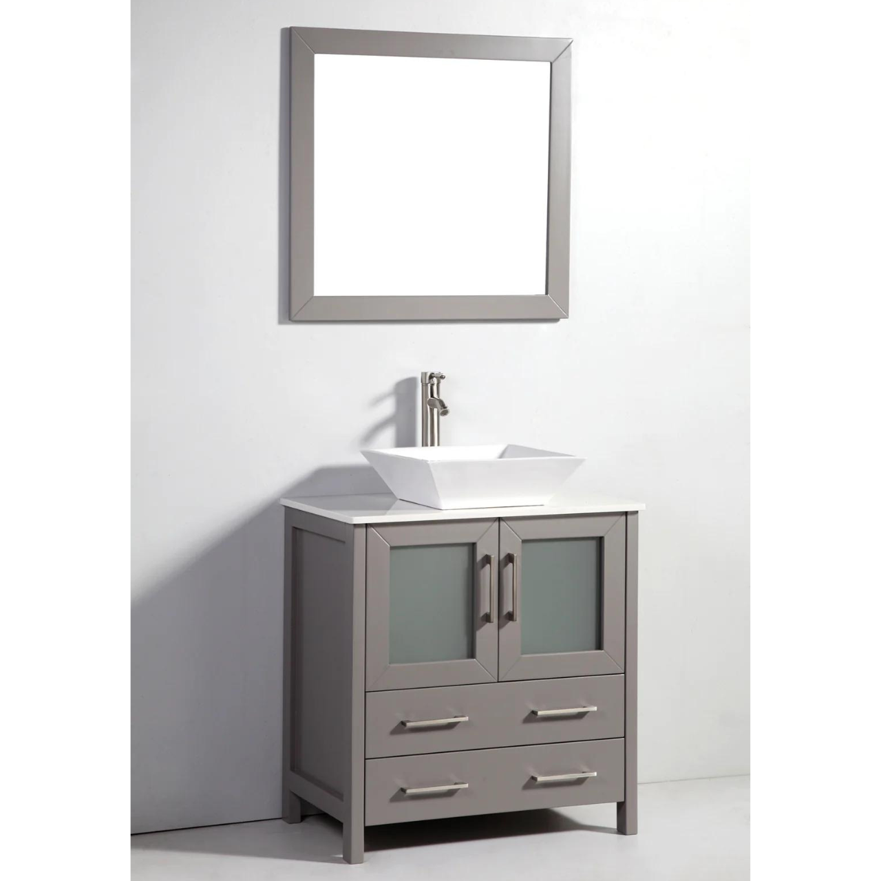 Vanity Art - Bristol 30" Single Vessel Sink Bathroom Vanity Set with Sink and Mirror