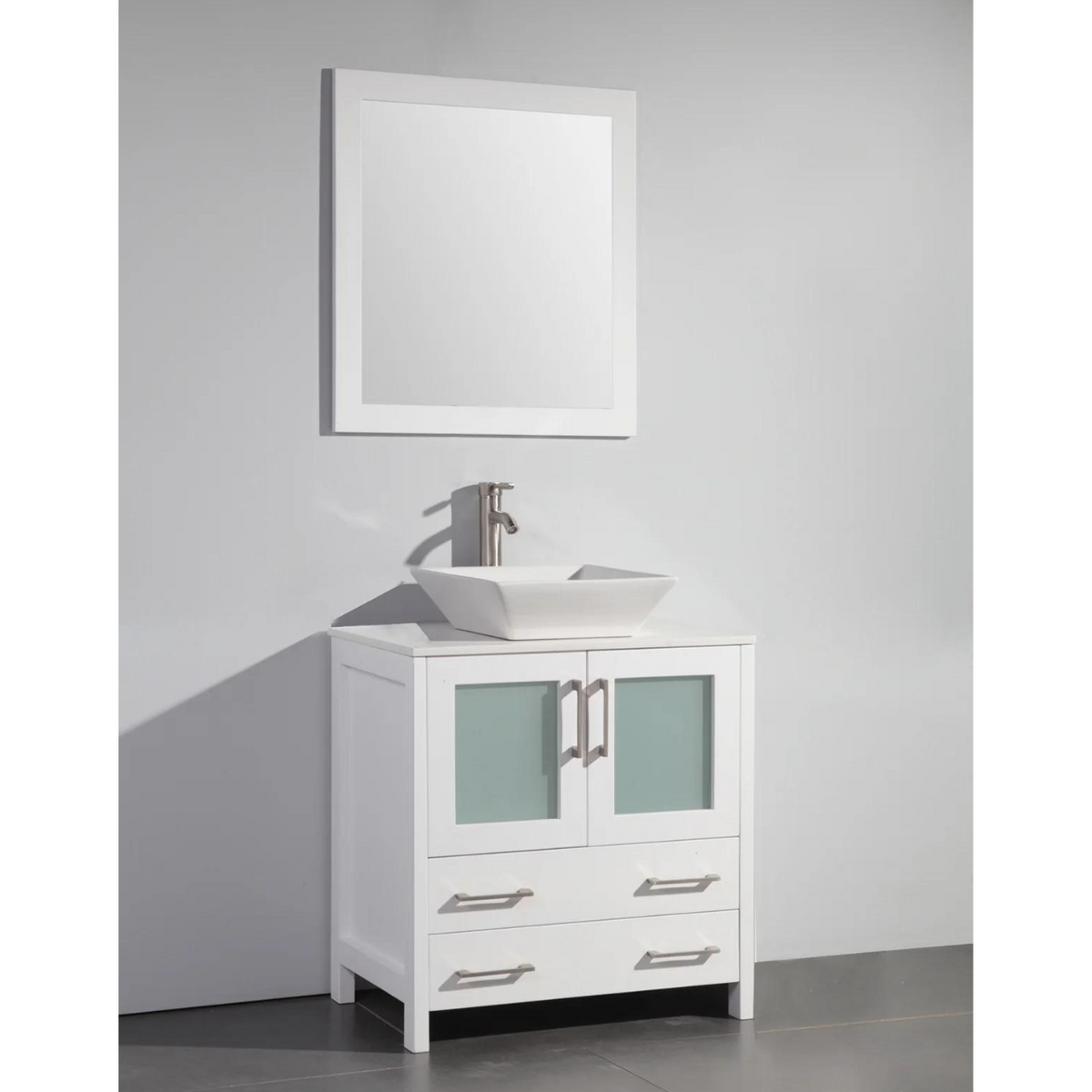 Vanity Art - Bristol 30" Single Vessel Sink Bathroom Vanity Set with Sink and Mirror