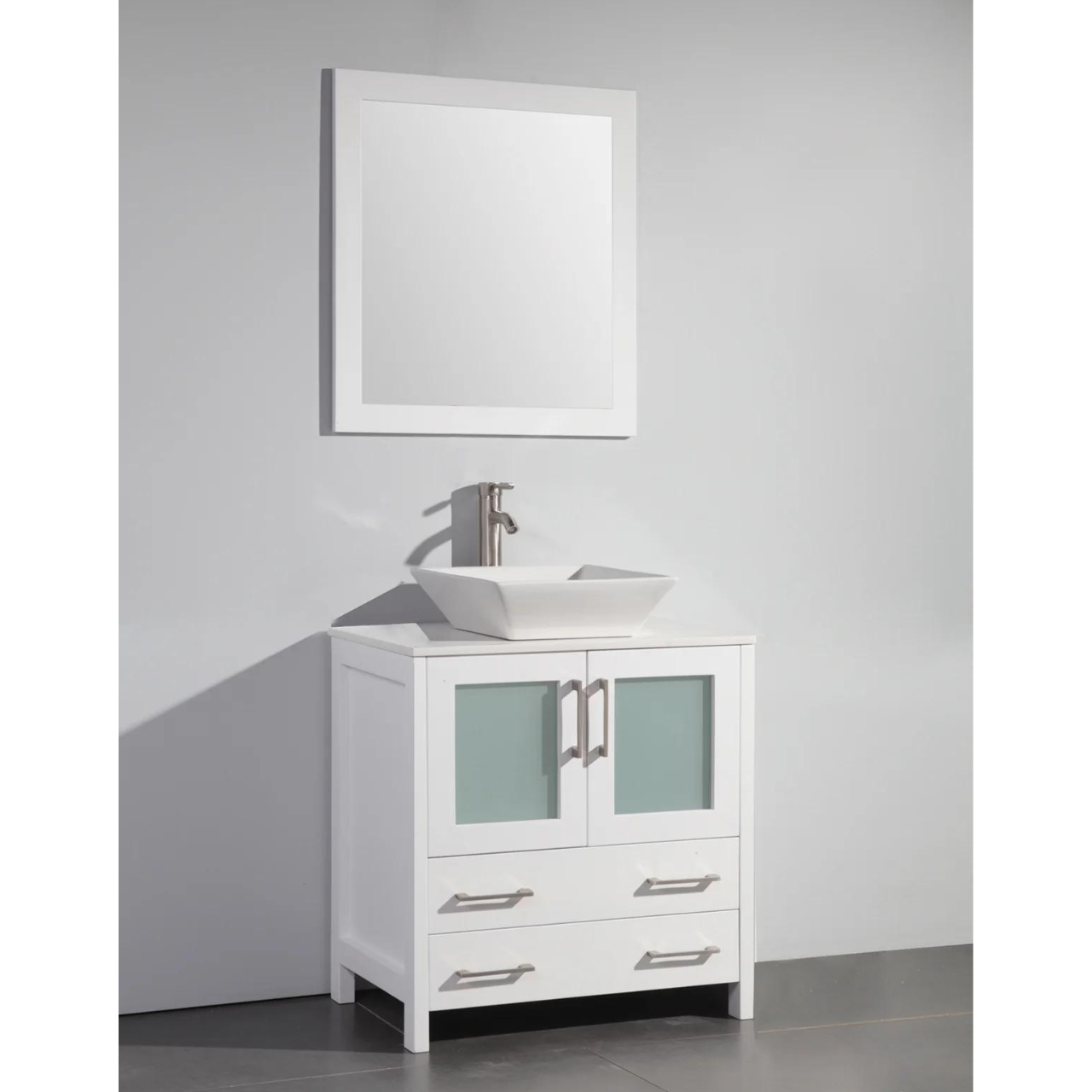 Vanity Art - Bristol 30" Single Vessel Sink Bathroom Vanity Set with Sink and Mirror