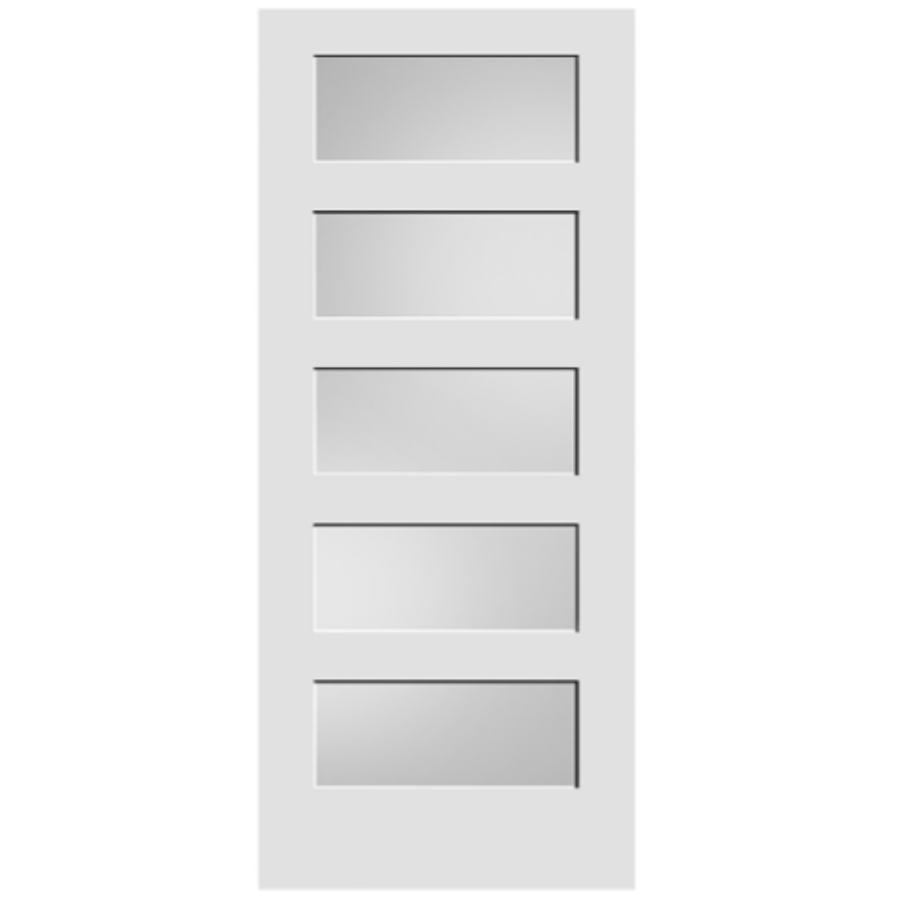 Frosted Glass 5-Panel Door