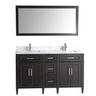 Vanity Art - Hudson 60" Double Sink Bathroom Vanity Set with Sink and Mirror (Carrara Marble Top)
