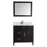 Vanity Art - Hudson 36" Single Sink Bathroom Vanity Set with Sink and Mirror (Carrara Marble Top)