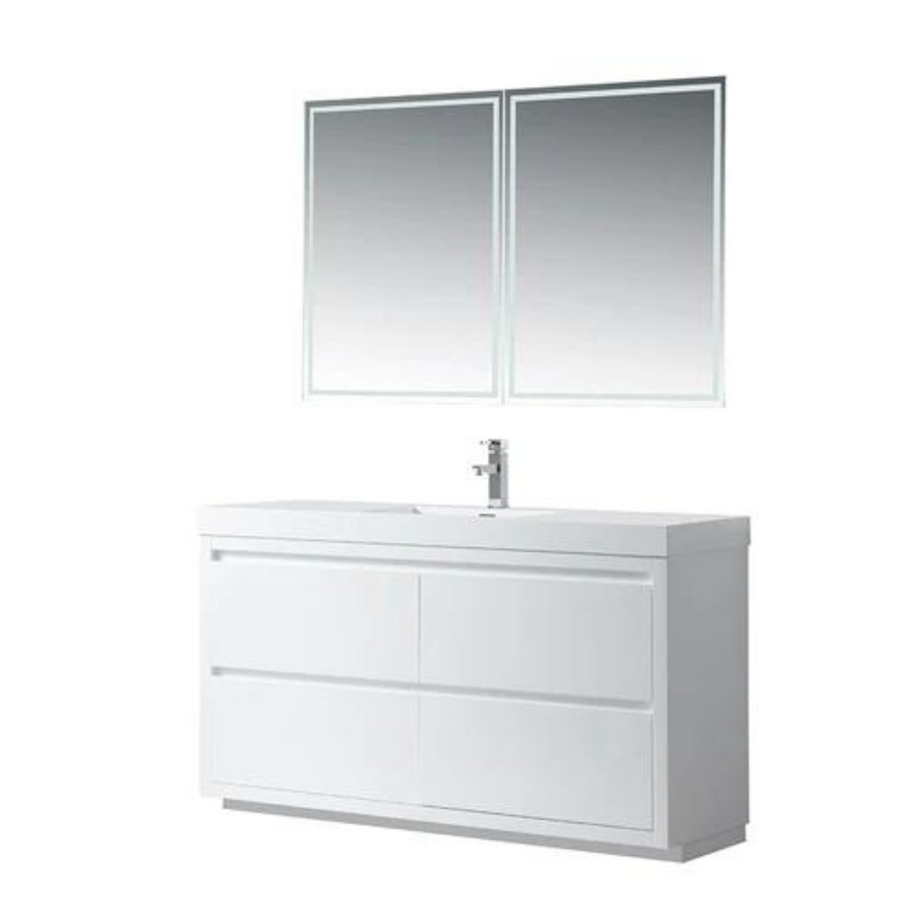 Vanity Art - Malibu 60" Freestanding Double Sink Bathroom Vanity