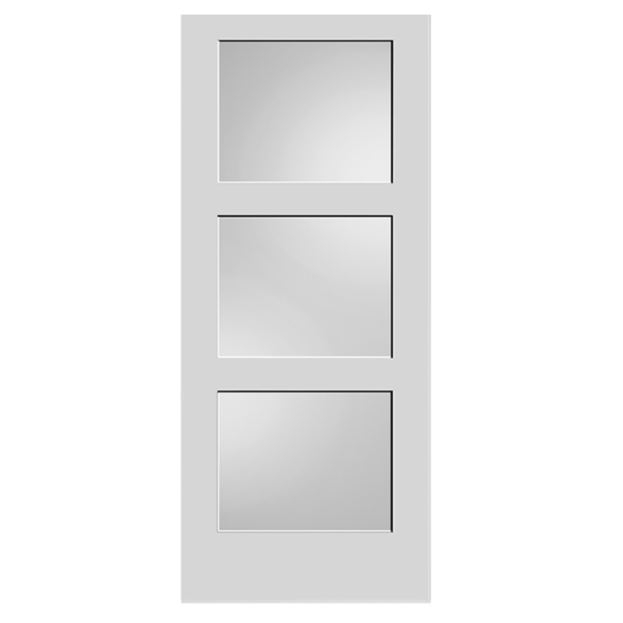Frosted Glass 3-Panel Door