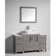 Bristol 54" Single Vessel Sink Bathroom Vanity Set with Sink and Mirror - 2 Side Cabinets
