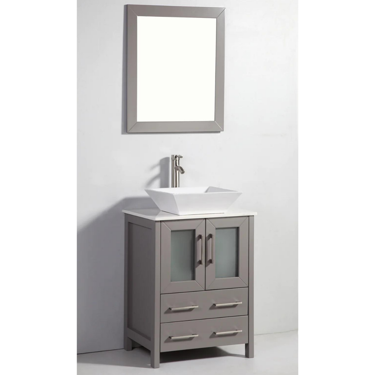 Bristol 24" Single Vessel Sink Bathroom Vanity Set with Sink and Mirror