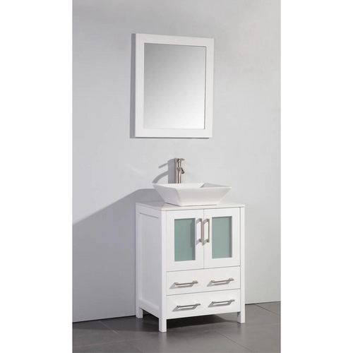 Bristol 24" Single Vessel Sink Bathroom Vanity Set with Sink and Mirror
