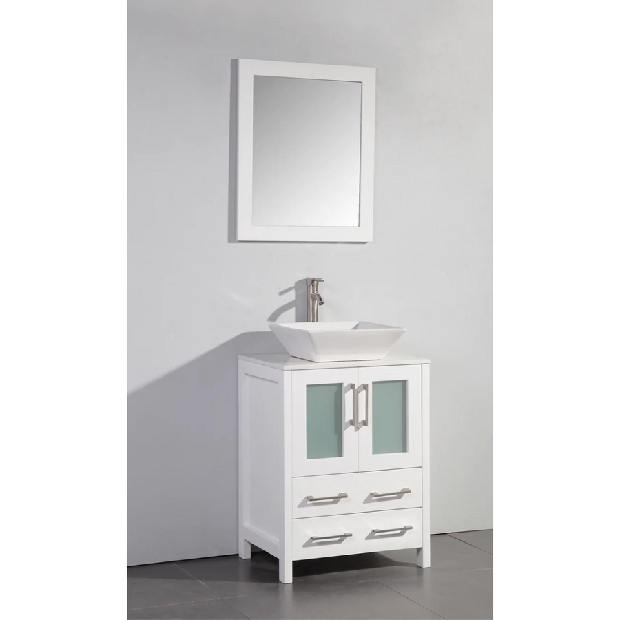 Bristol 24" Single Vessel Sink Bathroom Vanity Set with Sink and Mirror