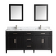 Vanity Art - Hudson 72" Double Sink Bathroom Vanity Set with Sink and Mirrors (Carrara Marble Top)