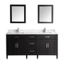 Vanity Art - Hudson 72" Double Sink Bathroom Vanity Set with Sink and Mirrors (Carrara Marble Top)