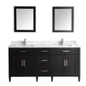 Vanity Art - Hudson 72" Double Sink Bathroom Vanity Set with Sink and Mirrors (Carrara Marble Top)