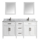 Vanity Art - Hudson 72" Double Sink Bathroom Vanity Set with Sink and Mirrors (Carrara Marble Top)