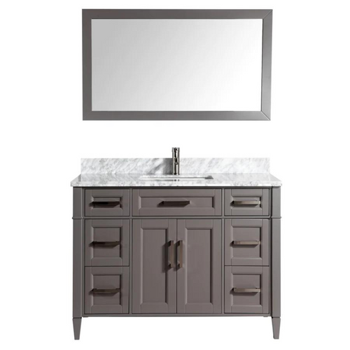 Vanity Art - Hudson 60" Single Sink Bathroom Vanity Set with Sink and Mirror (Carrara Marble Top)