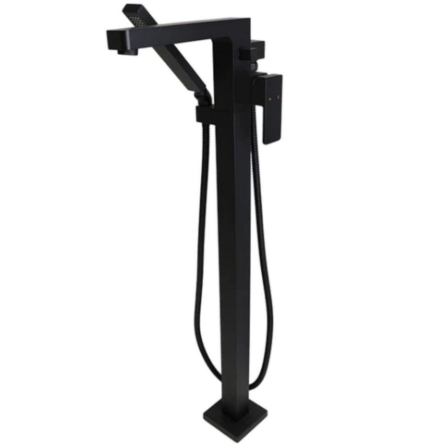 Graphite Black Square Free Standing Bath Tub Faucet