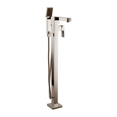 Brushed Nickel Square Free Standing Bath Tub Faucet