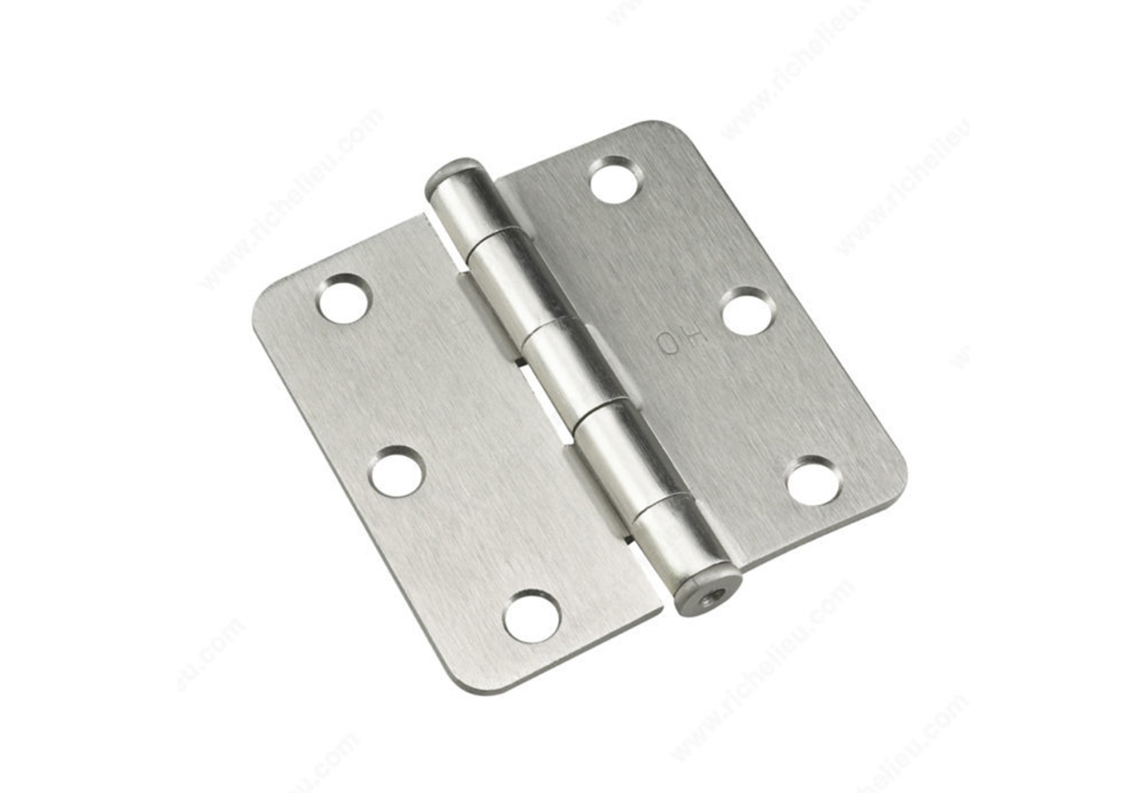 3" Hinges - Brushed Nickel Round Radius 1/4" - 2pc per pack