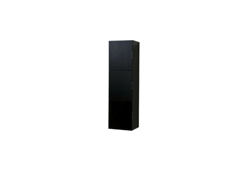 Bliss 18″ Wide by 59″ High Linen Side Cabinet With Three Doors in Black Wood Finish