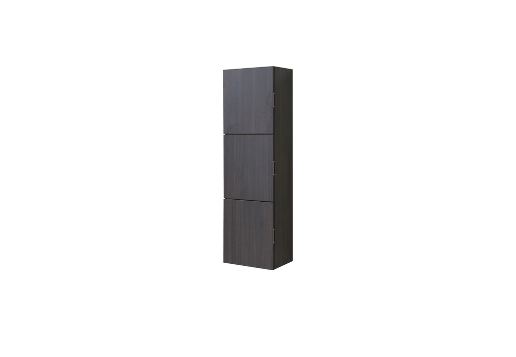Bliss 18″ Wide by 59″ High Linen Side Cabinet With Three Doors in High Gloss Gray Oak Finish