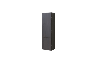 Bliss 18″ Wide by 59″ High Linen Side Cabinet With Three Doors in High Gloss Gray Oak Finish