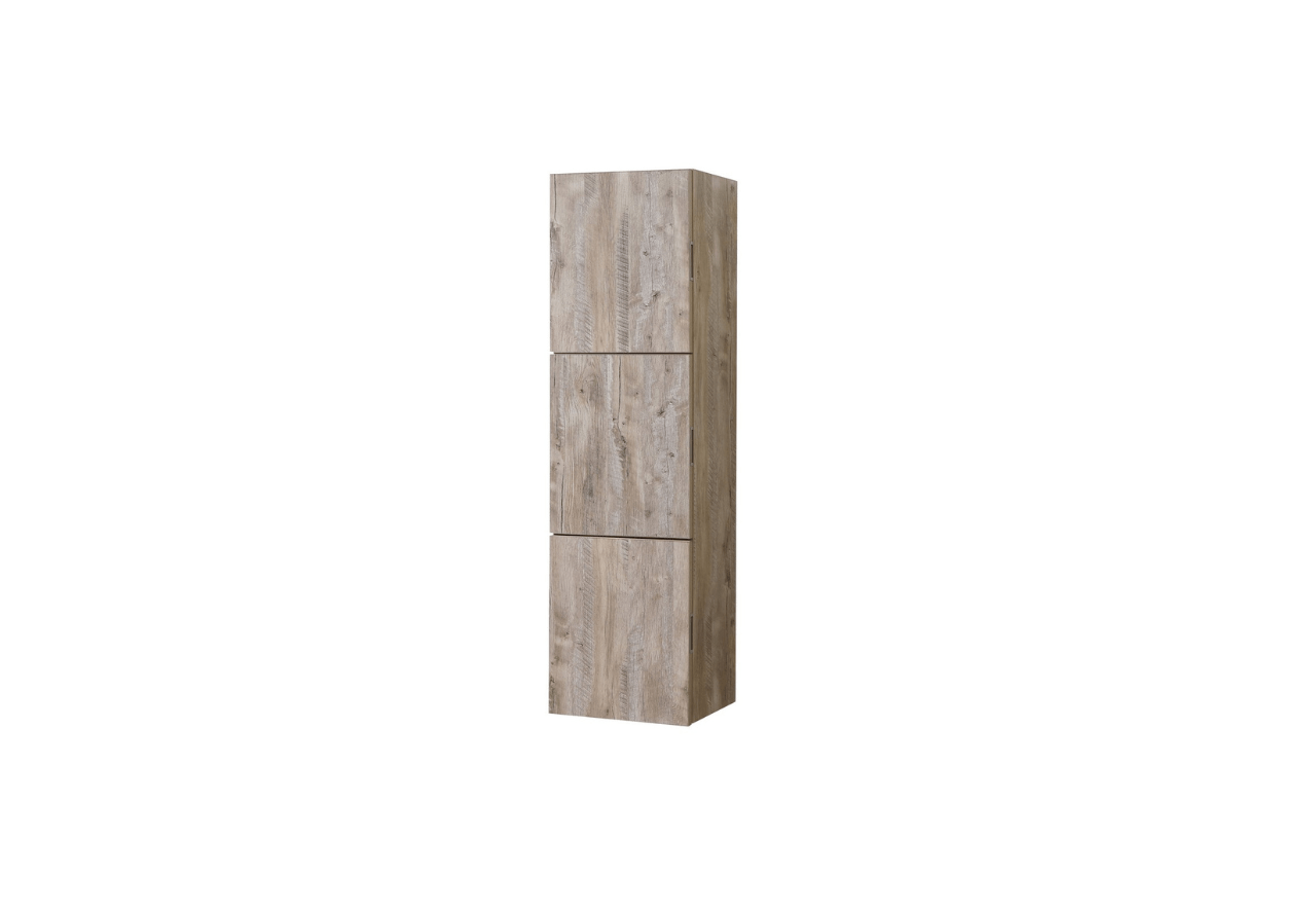 Bliss 18ā³ Wide by 59ā³ High Linen Side Cabinet With Three Doors in Nature Wood Finish
