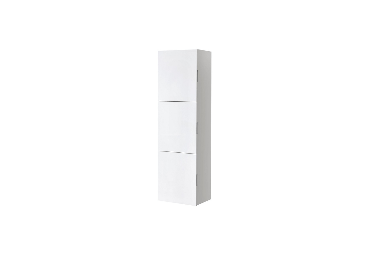 Bliss 18″ Wide by 59″ High Linen Side Cabinet With Three Doors in Gloss White Finish