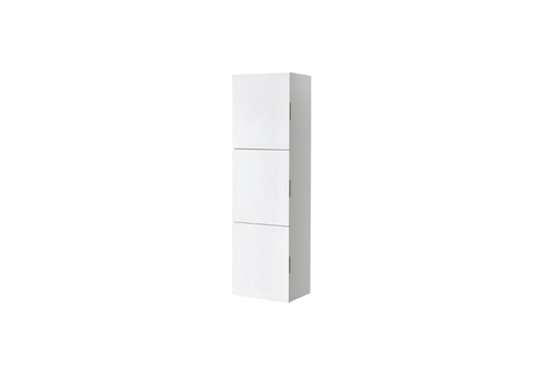 Bliss 18″ Wide by 59″ High Linen Side Cabinet With Three Doors in Gloss White Finish