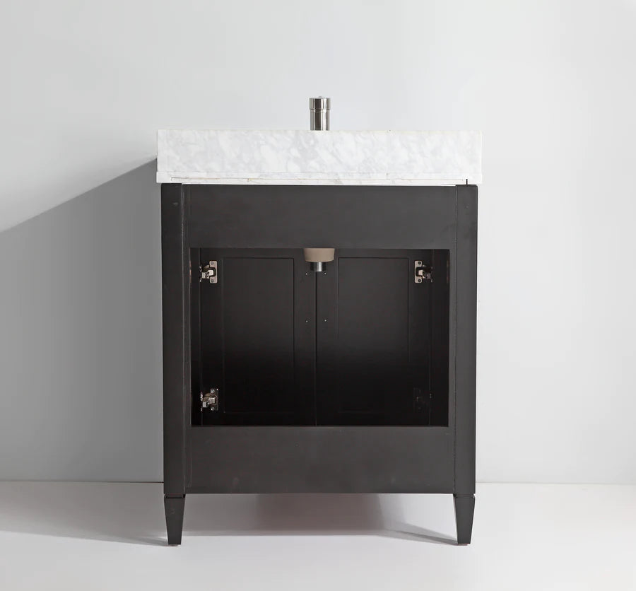 Vanity Art - Hudson 24" Single Sink Bathroom Vanity Set with Sink and Mirror (Carrara Marble Top)