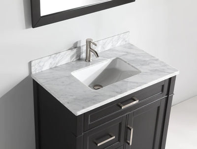 Vanity Art - Hudson 36" Single Sink Bathroom Vanity Set with Sink and Mirror (Carrara Marble Top)