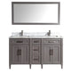 Vanity Art - Hudson 60" Double Sink Bathroom Vanity Set with Sink and Mirror (Carrara Marble Top)