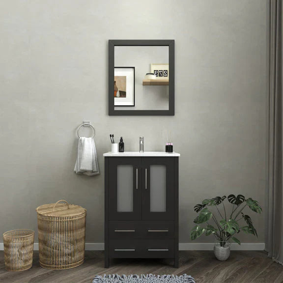 Vanity Art - Westmount 24" Single Sink Bathroom Vanity Set with Sink and Mirror