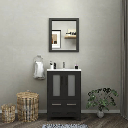 Vanity Art - Westmount 24" Single Sink Bathroom Vanity Set with Sink and Mirror