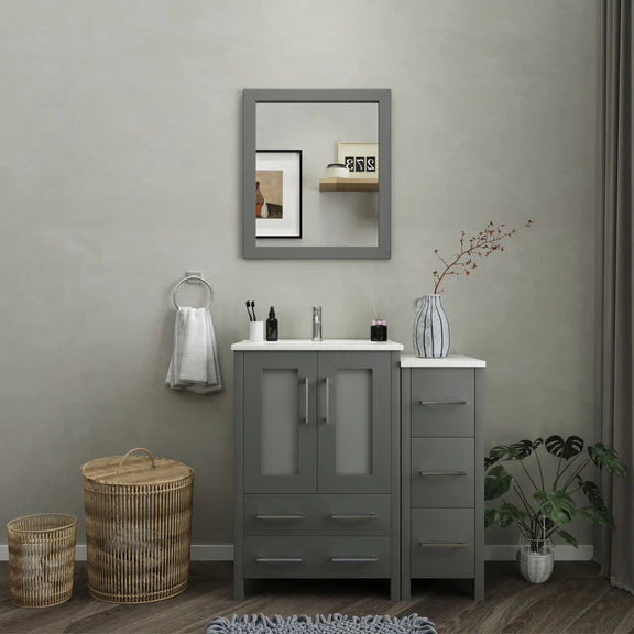 Vanity Art - Westmount 42" Single Sink Bathroom Vanity Set with Sink and Mirror - 1 Side Cabinet