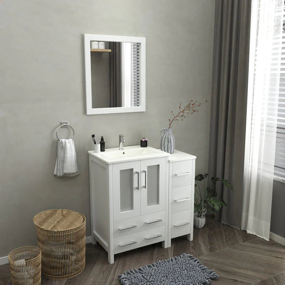 Vanity Art - Westmount 36" Single Sink Bathroom Vanity Set with Sink and Mirror - 1 Side Cabinet
