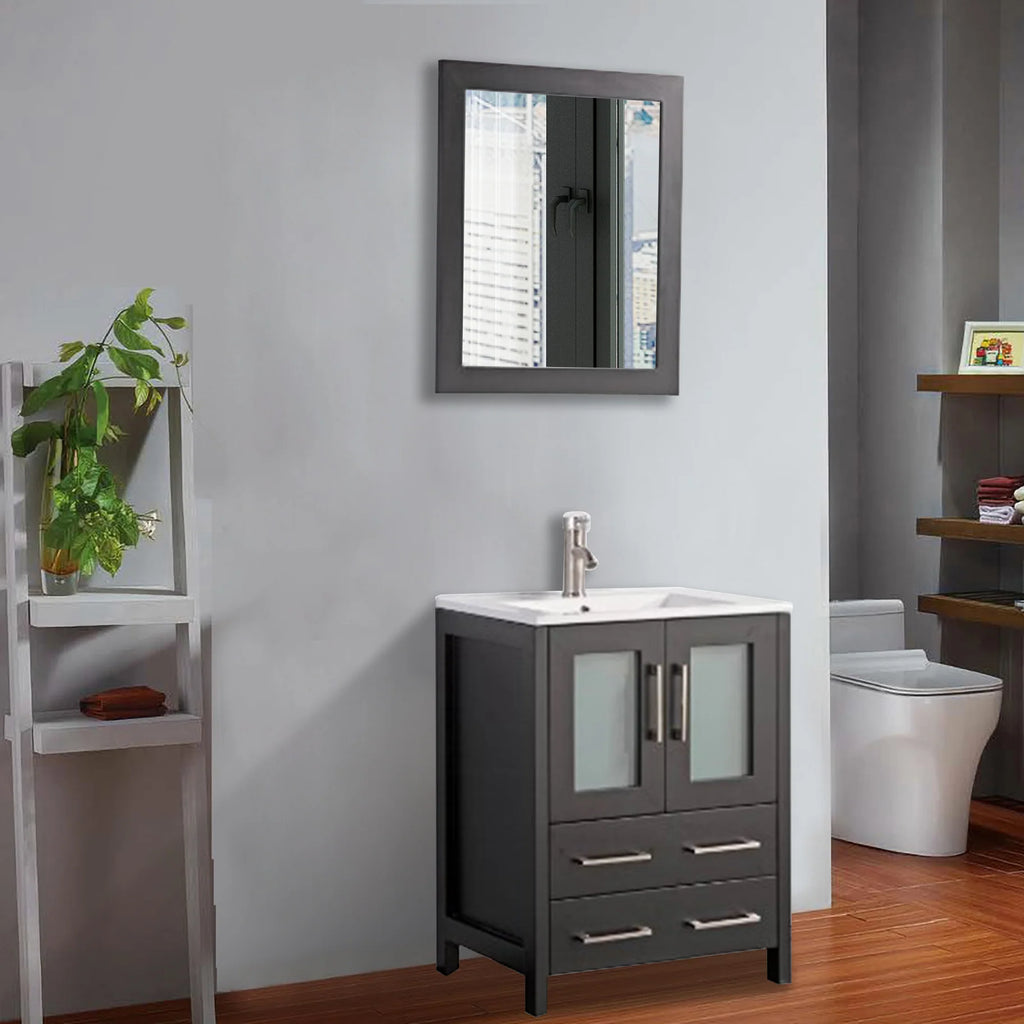 Vanity Art - Westmount 24" Single Sink Bathroom Vanity Set with Sink and Mirror