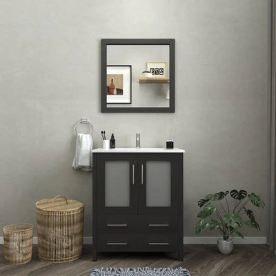 Westmount 30" Single Sink Bathroom Vanity Set with Sink and Mirror (Ceramic Top)