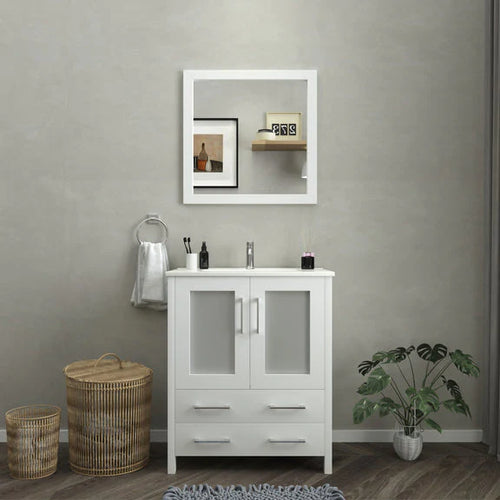 Westmount 30" Single Sink Bathroom Vanity Set with Sink and Mirror (Ceramic Top)