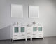 Vanity Art - Westmount 72" Double Sink Bathroom Vanity Set with Sink and Mirrors - 1 Side Cabinet