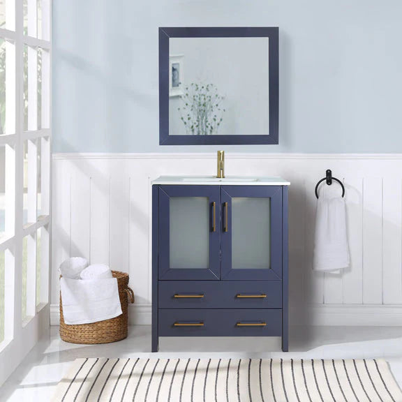 Vanity Art - Westmount 36" Single Sink Bathroom Vanity Set with Sink and Mirror (Ceramic Top)