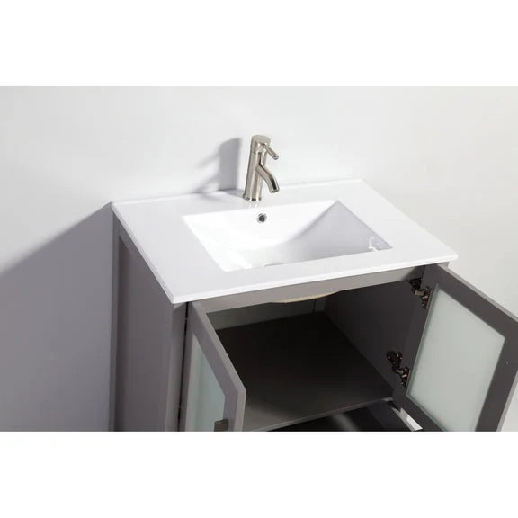 Westmount 30" Single Sink Bathroom Vanity Set with Sink and Mirror (Ceramic Top)