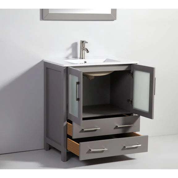 Westmount 30" Single Sink Bathroom Vanity Set with Sink and Mirror (Ceramic Top)