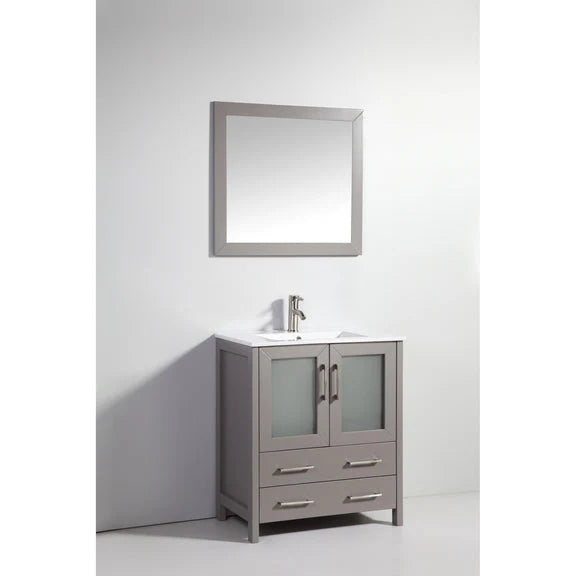 Westmount 30" Single Sink Bathroom Vanity Set with Sink and Mirror (Ceramic Top)