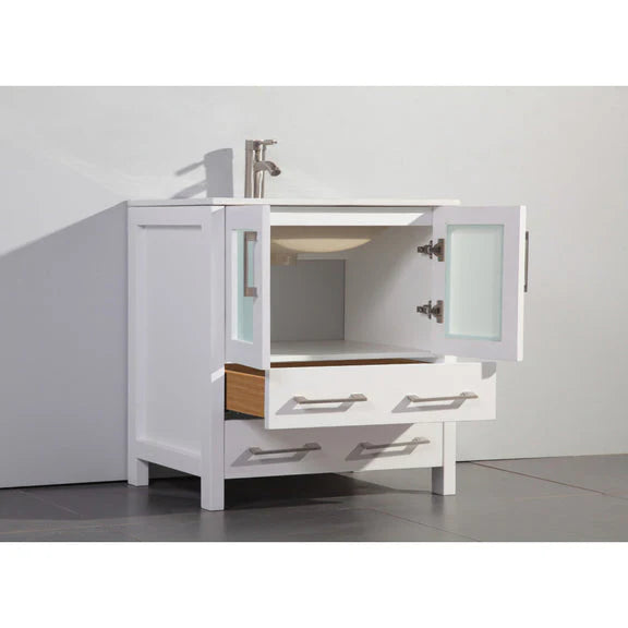 Westmount 30" Single Sink Bathroom Vanity Set with Sink and Mirror (Ceramic Top)