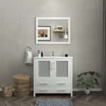 Vanity Art - Westmount 36" Single Sink Bathroom Vanity Set with Sink and Mirror (Ceramic Top)
