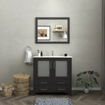 Vanity Art - Westmount 36" Single Sink Bathroom Vanity Set with Sink and Mirror (Ceramic Top)